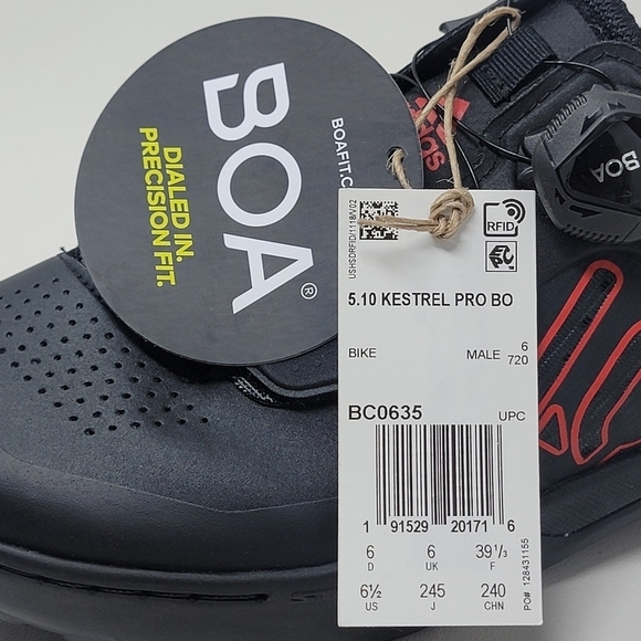 Adidas 5.10 Kestrel Pro Boa Black Red  BC0635 Cycling Bike Shoes Men Sz 6.5 New main image 4